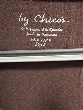 Chico's Chocolate Brown Rayon-Blend Scoop Neck Top
